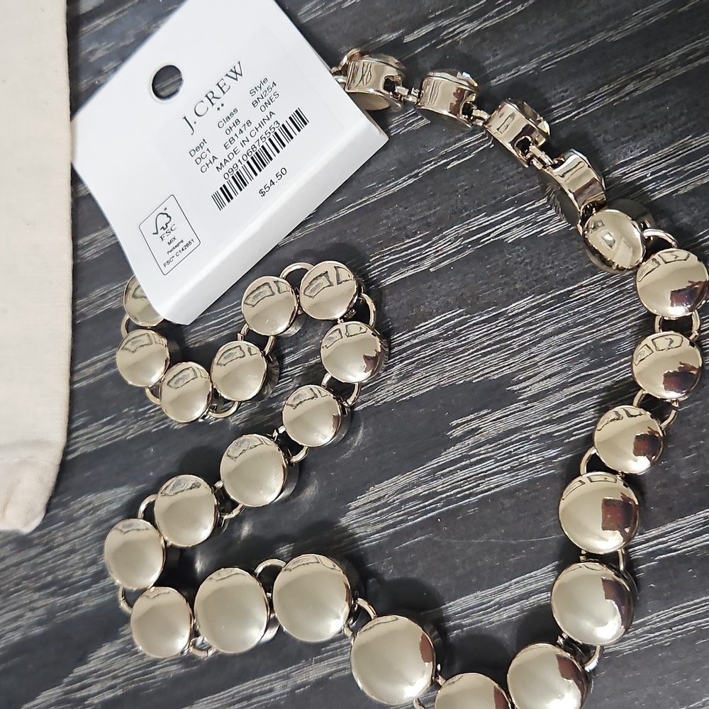 J. Crew Sparkling Gold Crystal Necklace - Picture 2 of 2